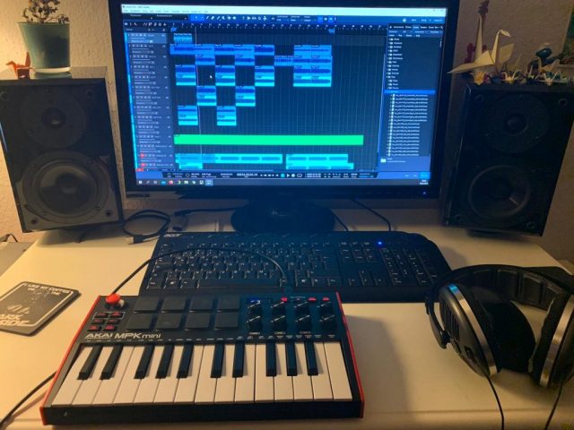 Workstation with MIDI Keyboard for Home Recording